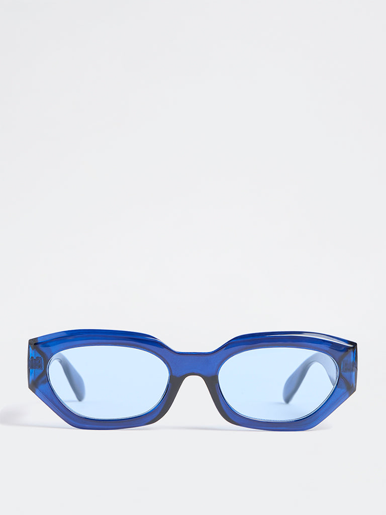 Westside Accessories Navy Transparent Sunglasses - Comes with a Pouch and Cleaning Cloth