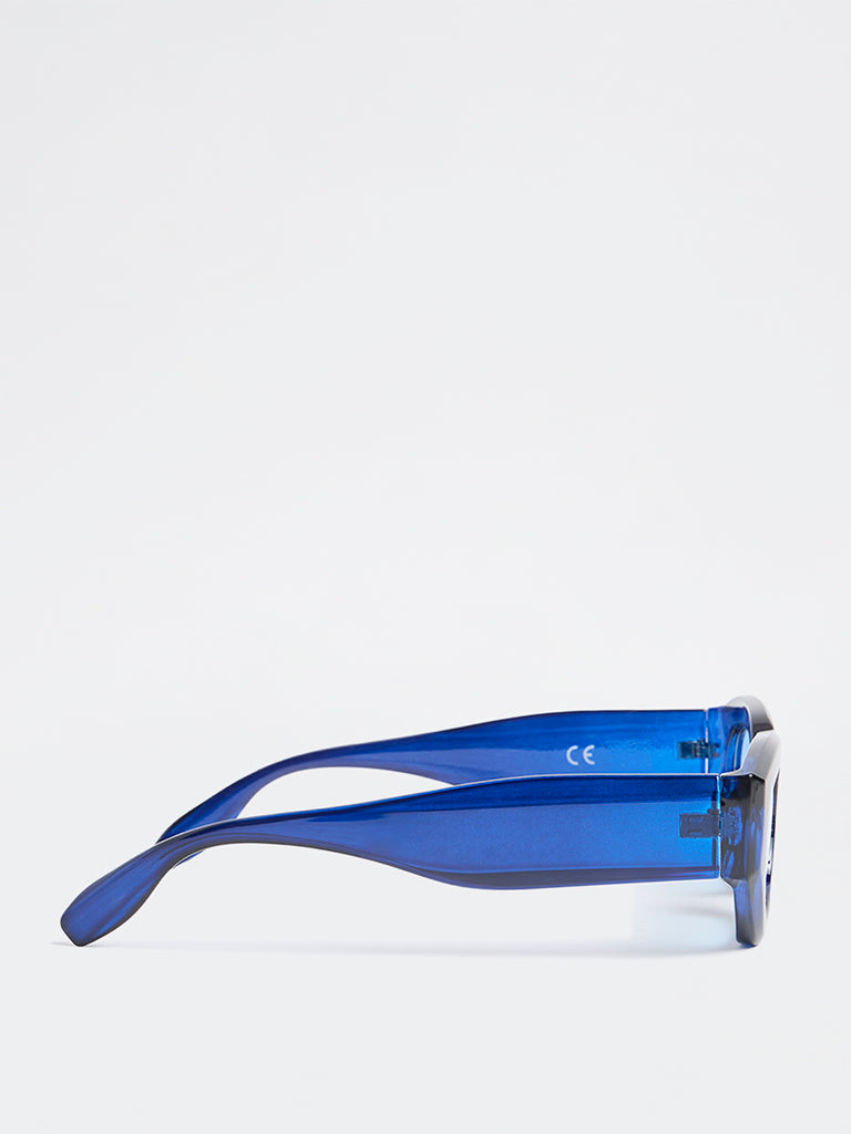Westside Accessories Navy Transparent Sunglasses - Comes with a Pouch and Cleaning Cloth