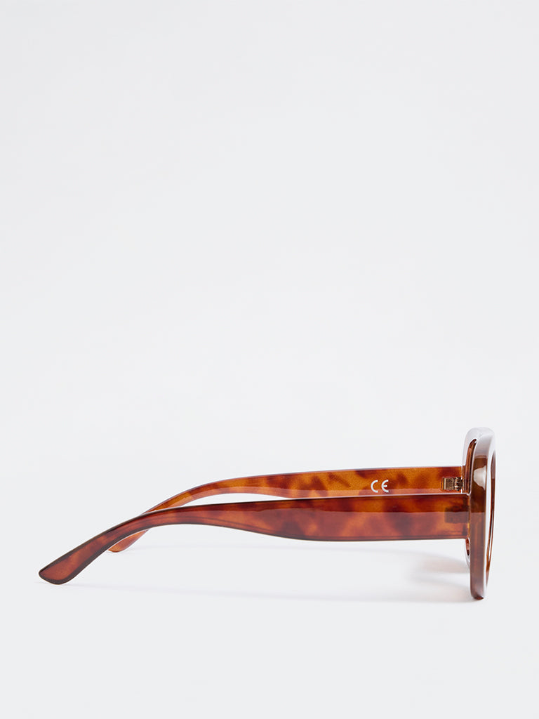 Westside Accessories Brown Fancy Sunglasses - Comes with a Pouch and Cleaning Cloth