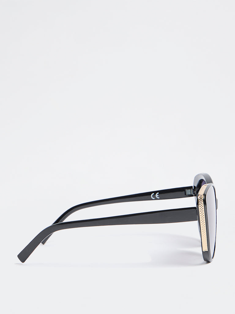 Westside Accessories Black Oversized Cateye Sunglasses - Comes with a Pouch and Cleaning Cloth