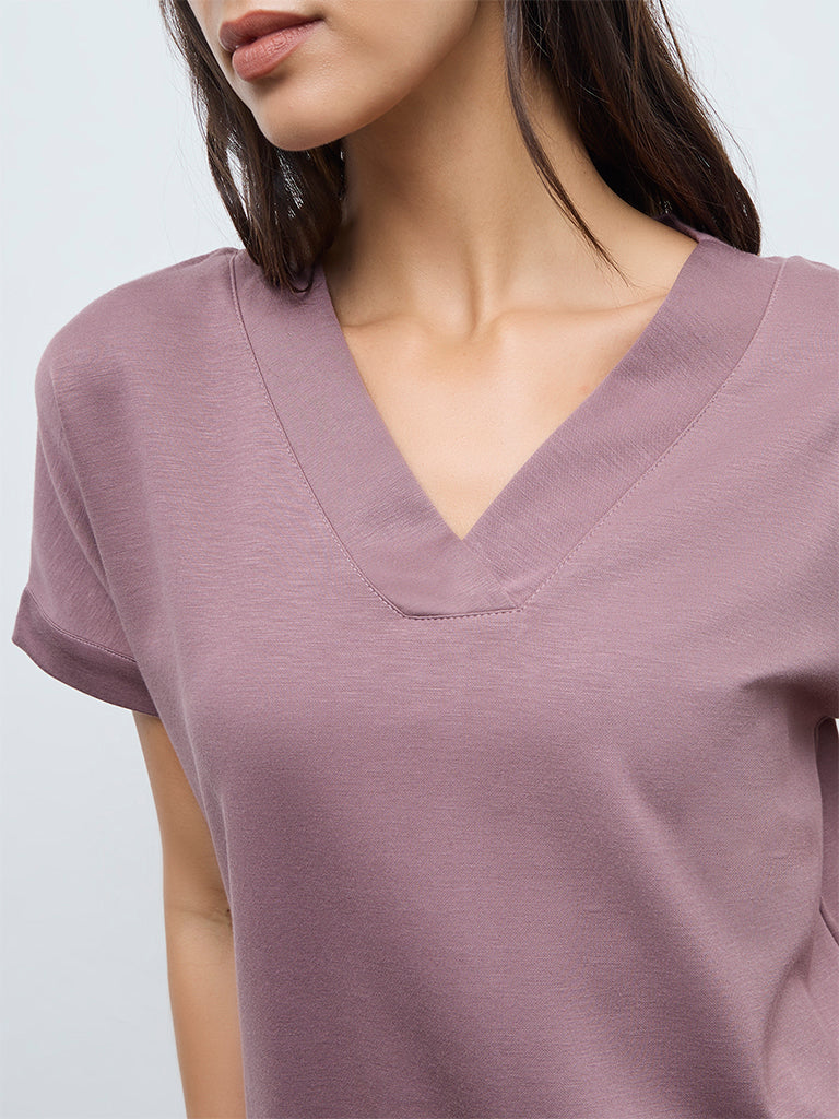 Wunderlove Dark Mauve Solid Top