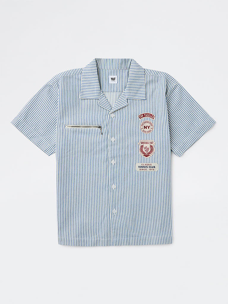 Boys Blue Striped Shirt