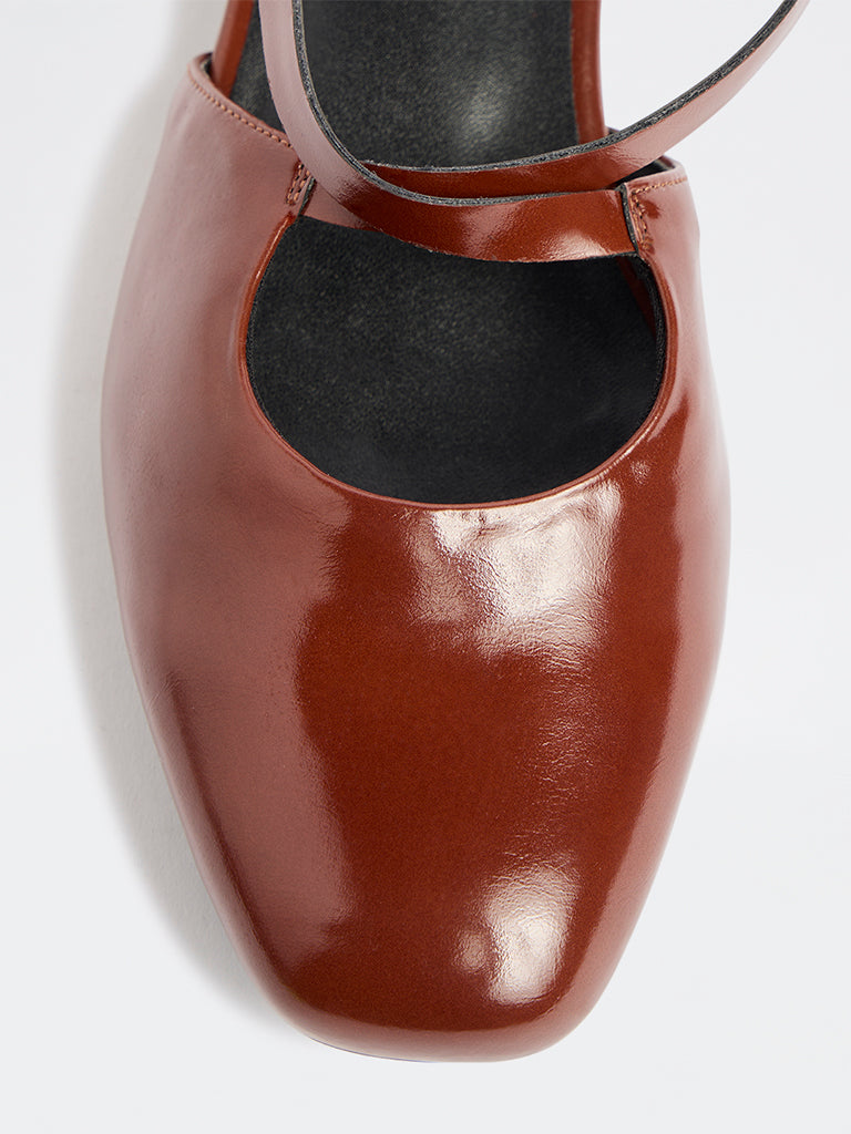 LUNA BLU Brown Slingback Mules