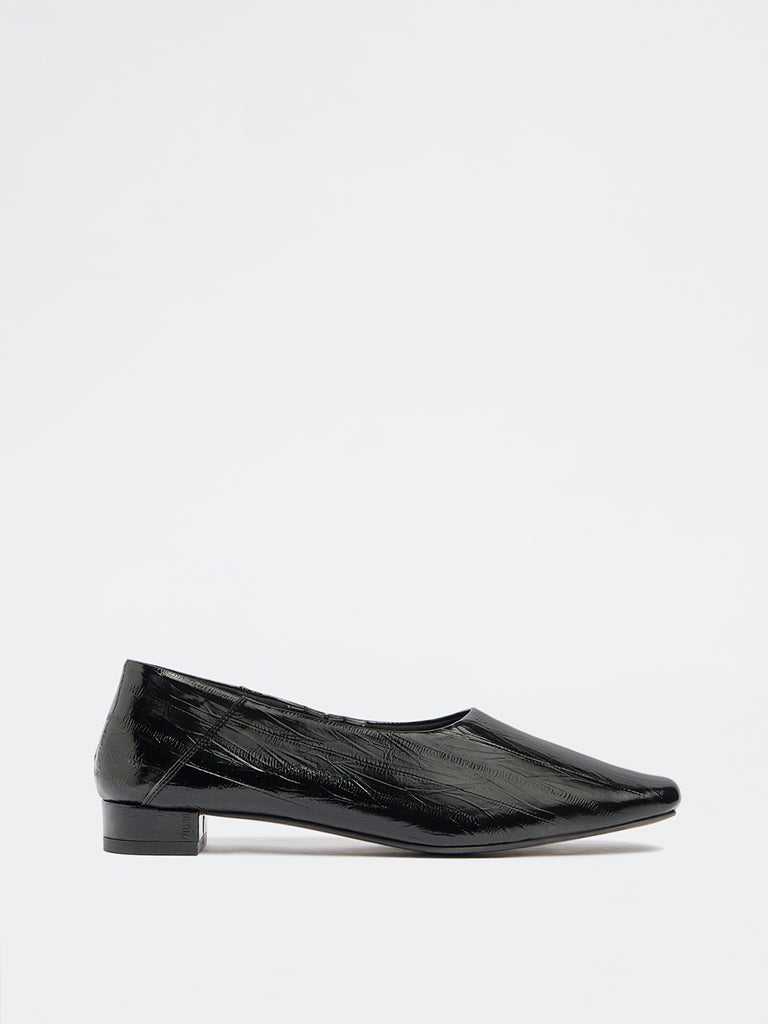 LUNA BLU Black Textured Shoes