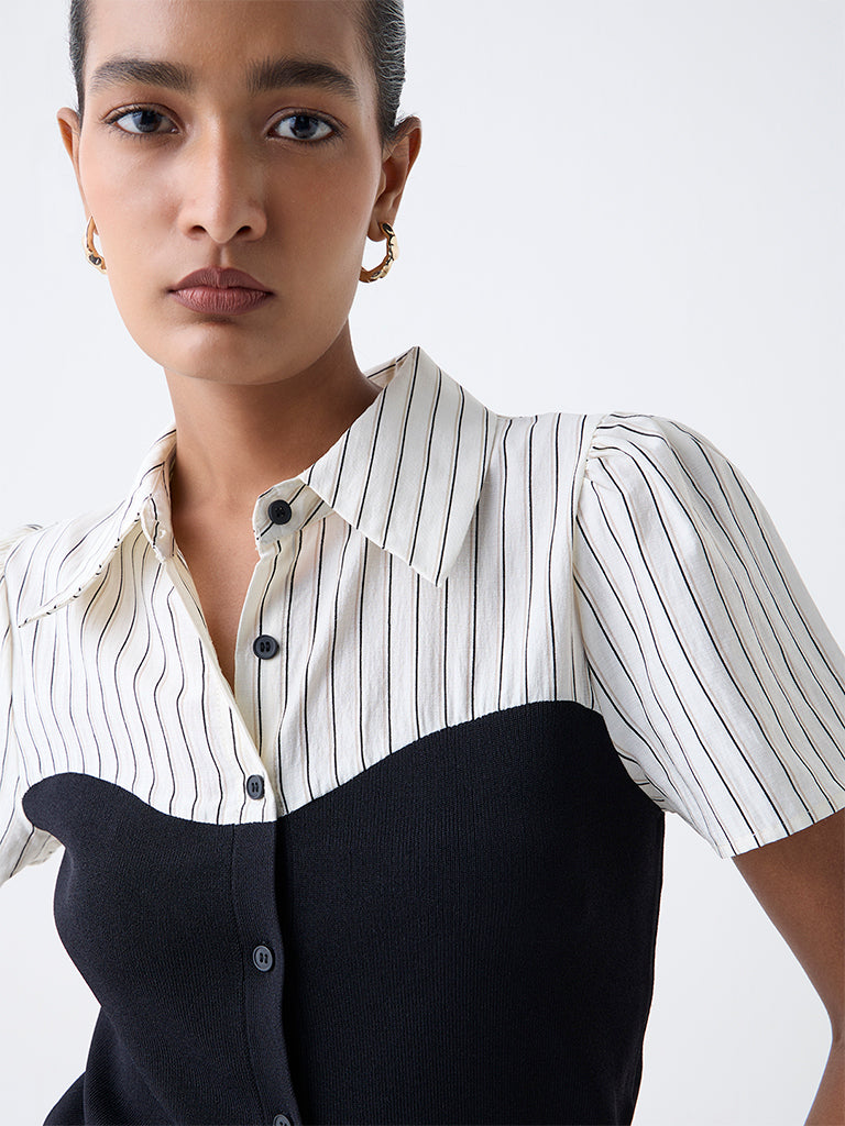 Wardrobe Black Layered-Effect Blouse