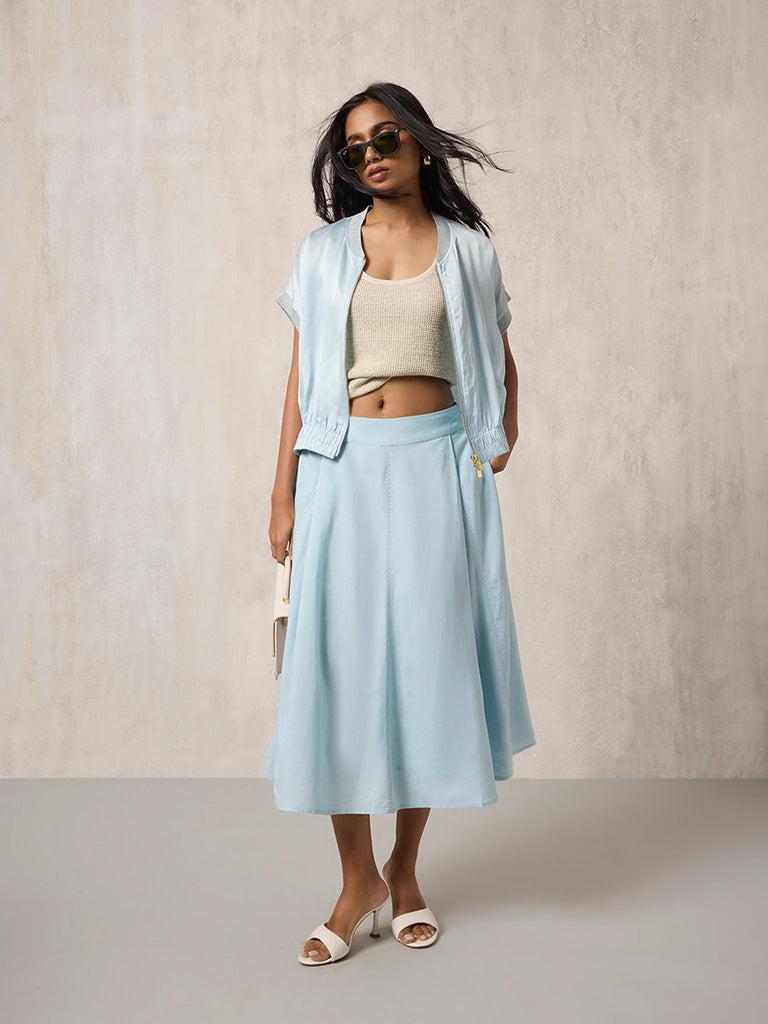 Samoh Solid Light Blue Jacket