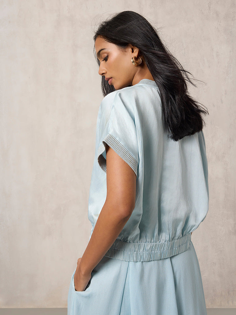 Samoh Solid Light Blue Jacket