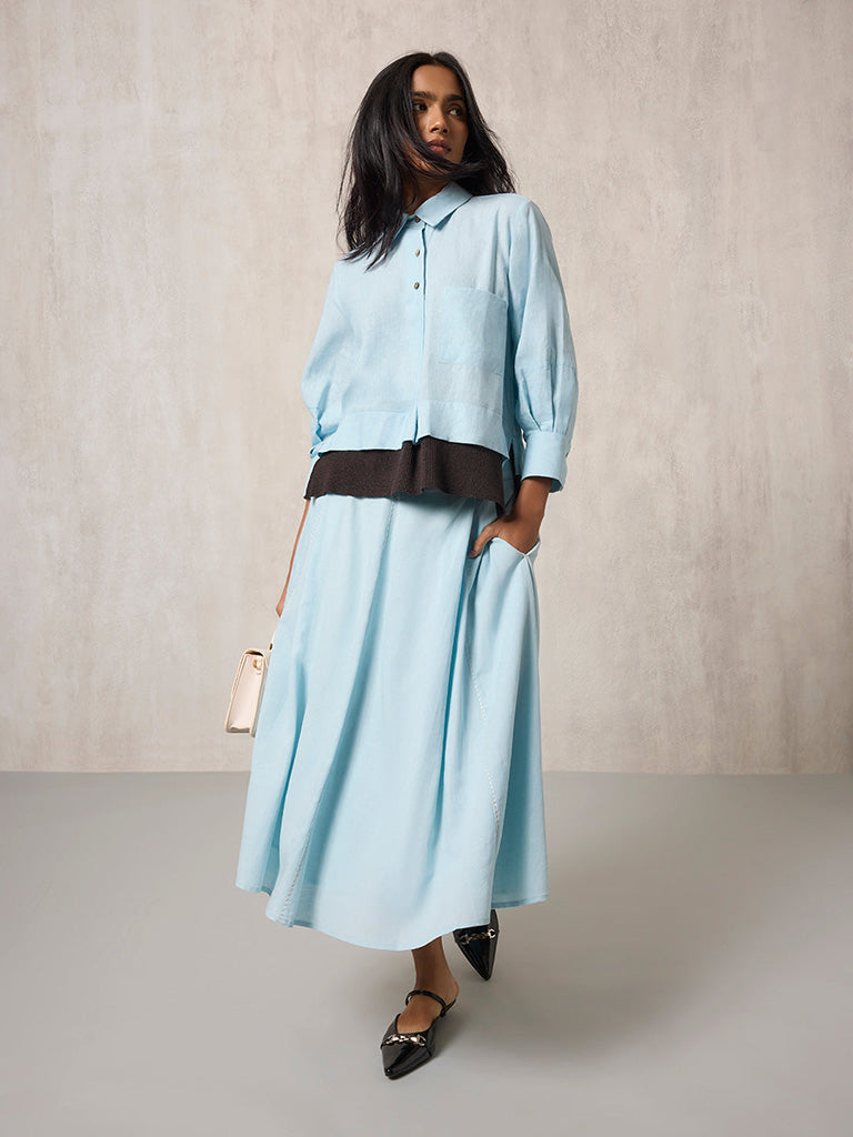 Samoh Solid Light Blue Shirt