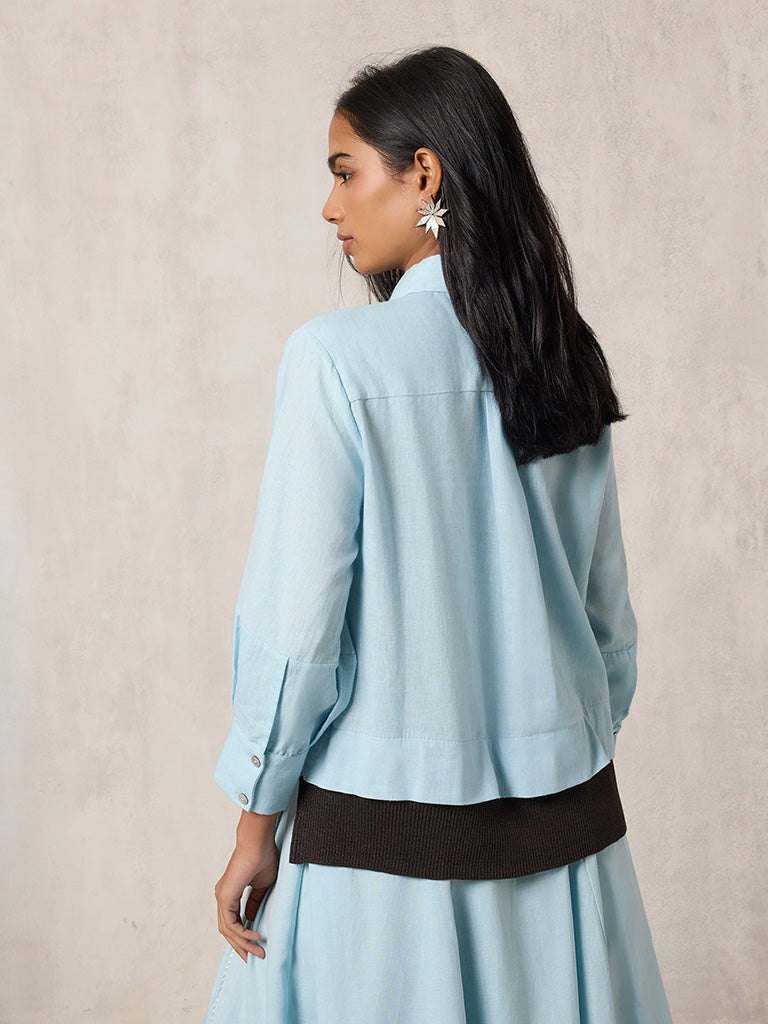 Samoh Solid Light Blue Shirt
