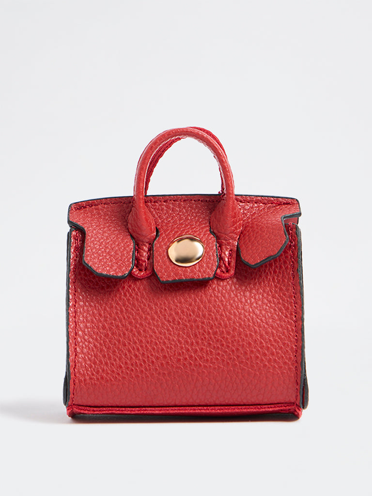 Westside Accessories Red Textured Tote Bag Charm