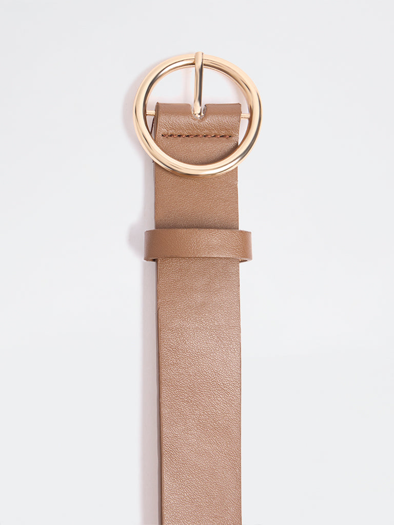 Westside Accessories Tan O-Buckle Belt