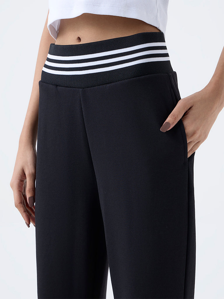 Studiofit Black High-Rise Track Pants