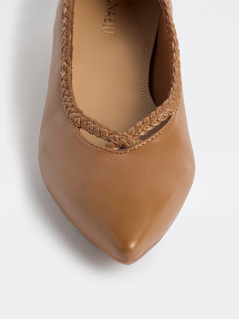 LUNA BLU Tan Braided Shoes