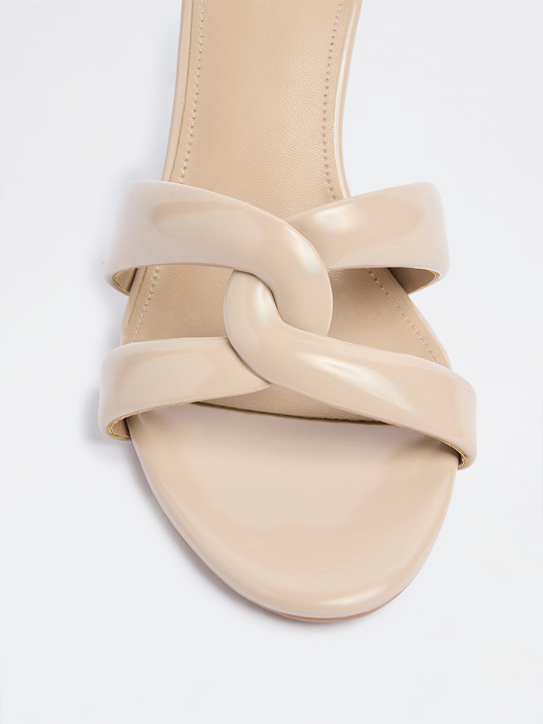 LUNA BLU Beige Mule Heel Sandals