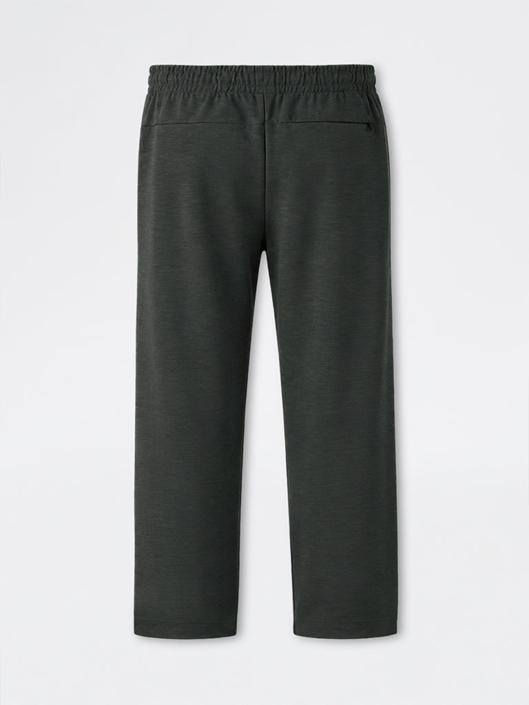 Nuoflexx Dark Olive Stripe-Panel Relaxed-Fit Mid-Rise Track Pants