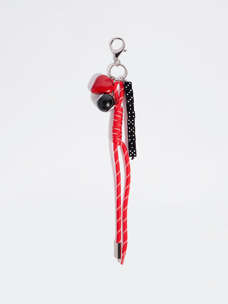 Westside Accessories Red Dice Heart Bag Charm