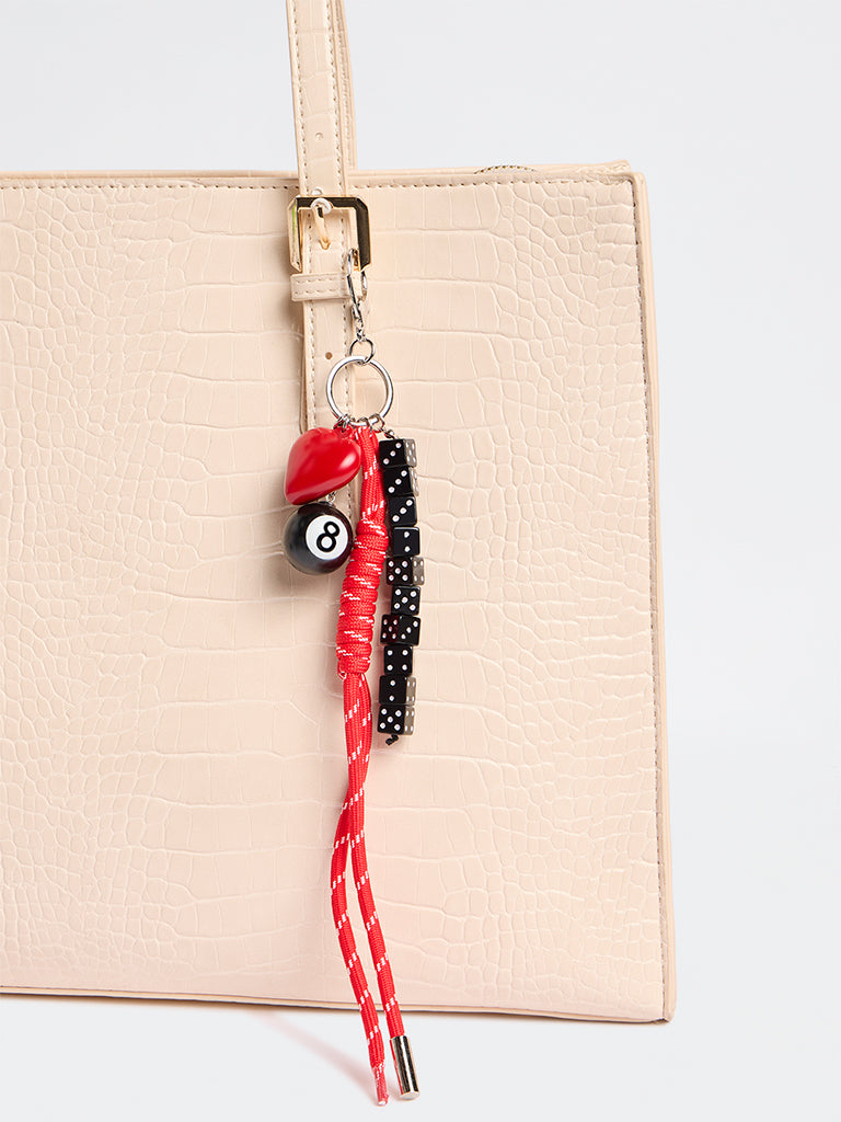 Westside Accessories Red Dice Heart Bag Charm