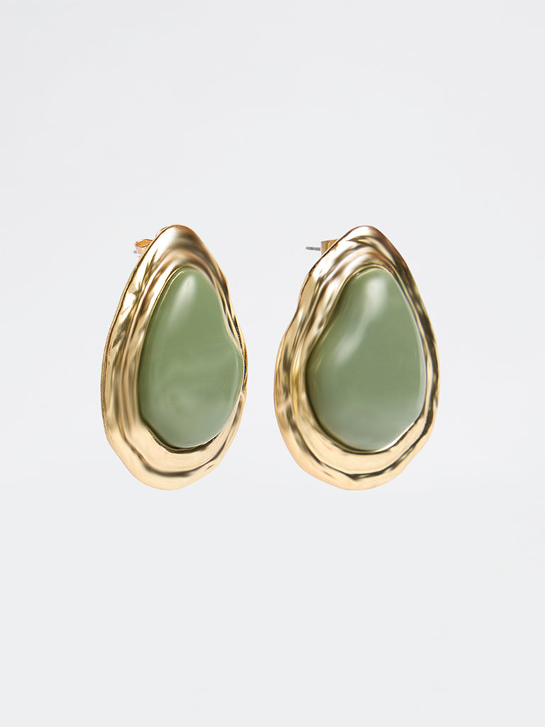 Westside Accessories Green Statement Stud Earrings