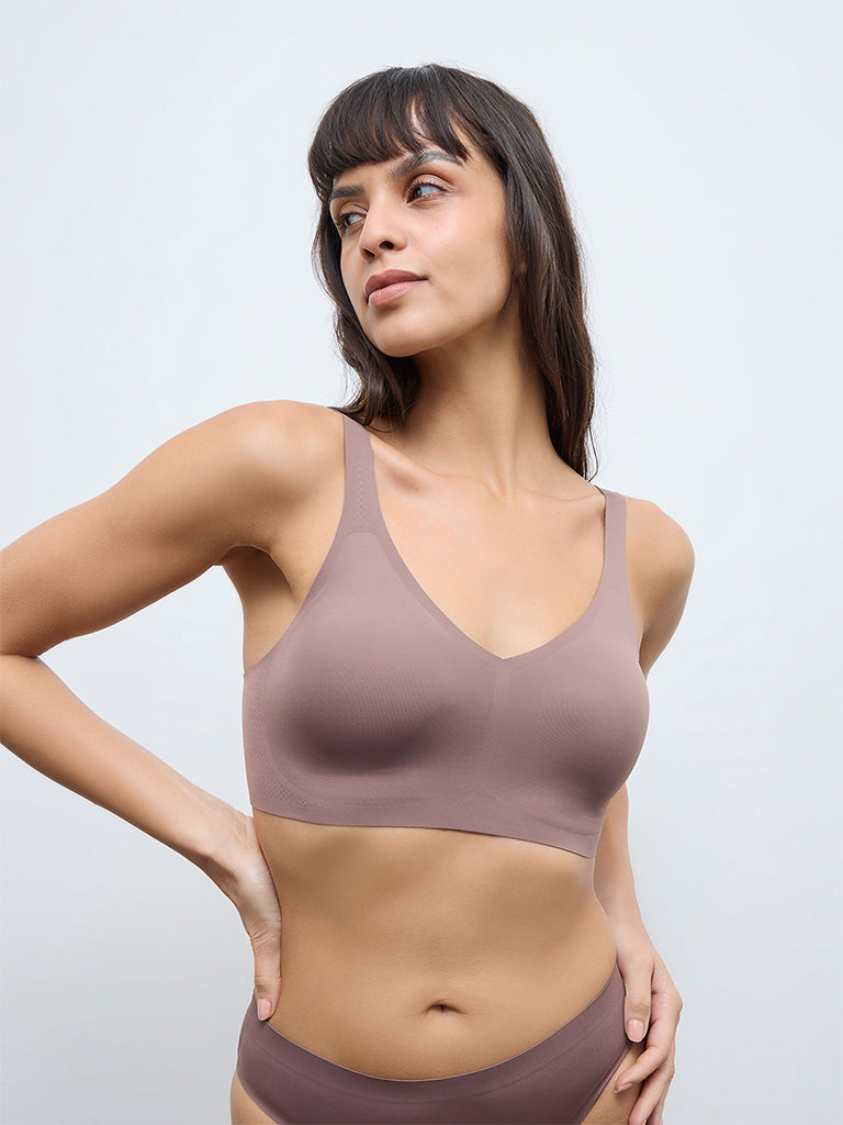 Wunderlove Brown Invisible Full Coverage Padded Bra