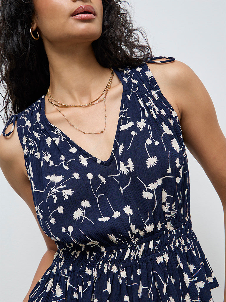 LOV Navy Floral Top