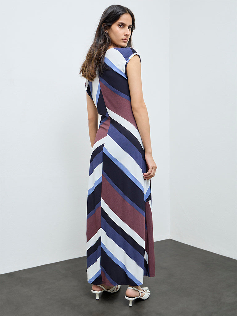 Wardrobe Multicolour Striped A-Line Dress