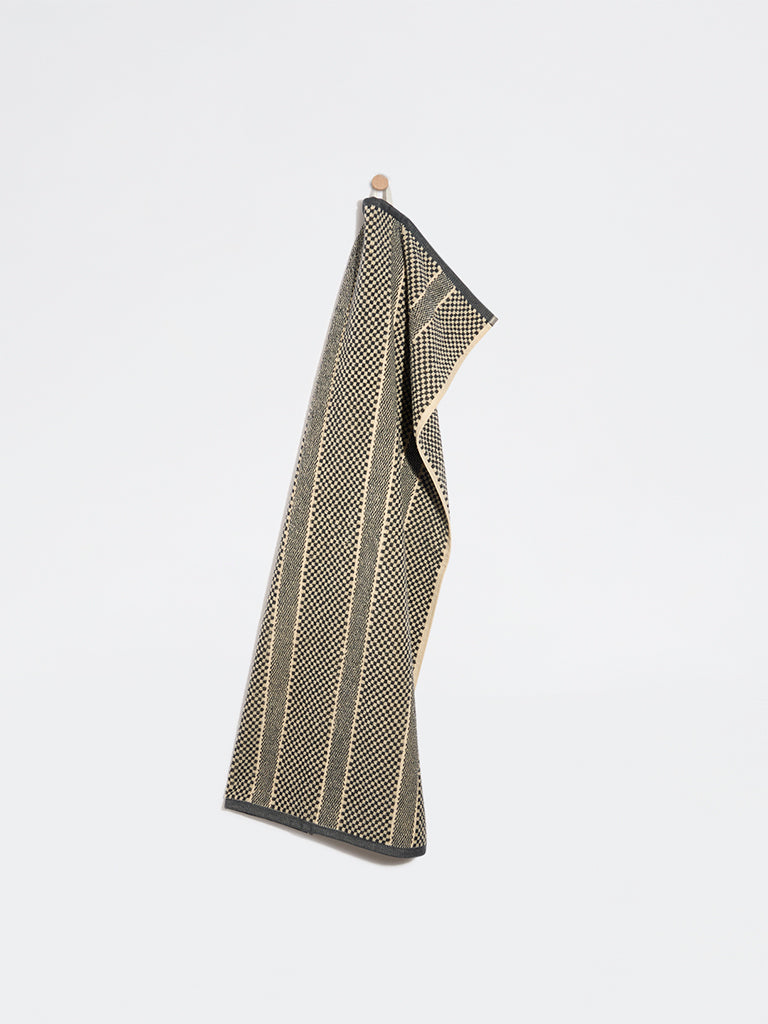 Westside Home Black Popcorn Textured Hand Towel
