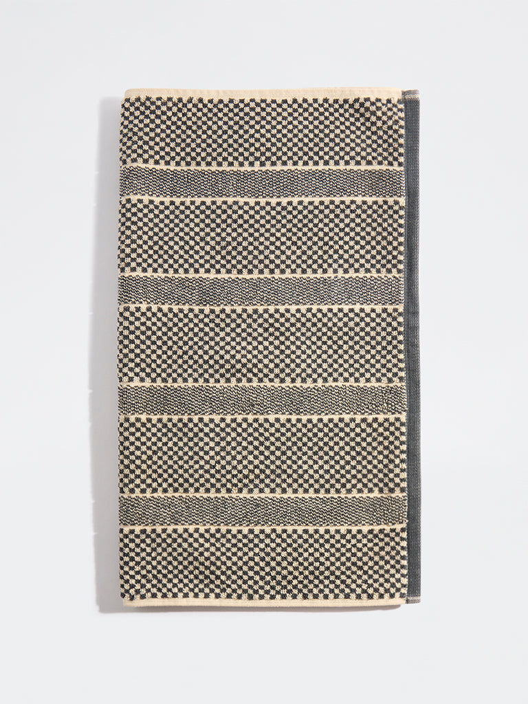 Westside Home Black Popcorn Textured Hand Towel