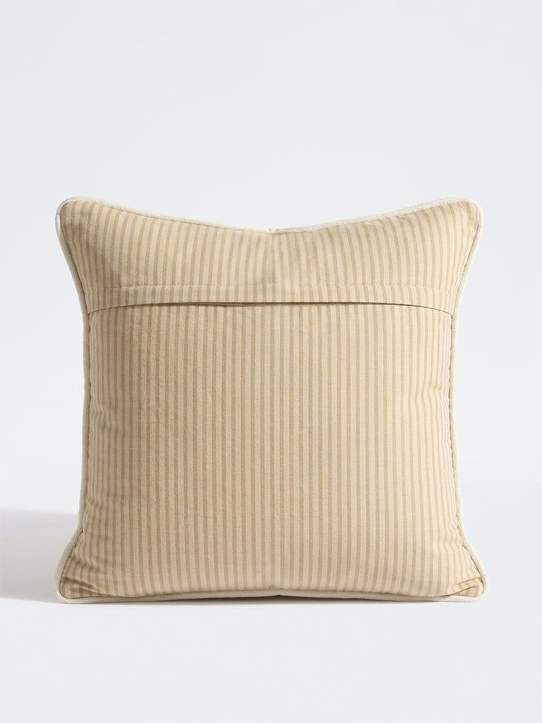 Westside Home Beige Stripe-Textured Cushion Cover