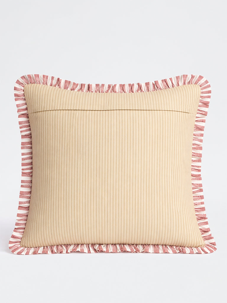 Westside Home Pink Stripe Pattern Cushion Cover