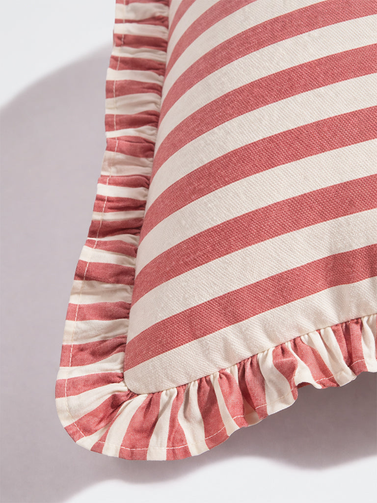 Westside Home Pink Stripe Pattern Cushion Cover