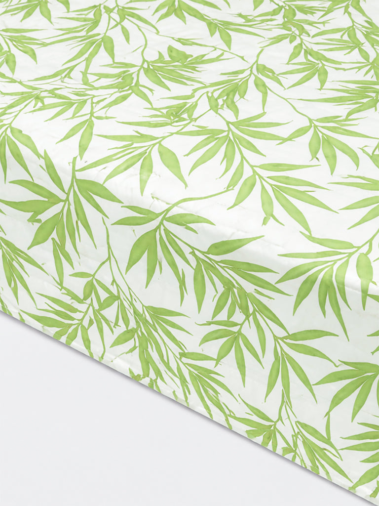 Westside Home Green Bamboo Leaf Reversible Single Bed Comforter