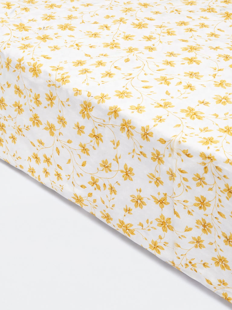 Westside Home Yellow Floral Printed Reversible Single Bed Comforter