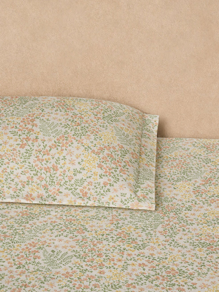 Westside Home Multicolour Floral Pattern Queen Bed Sheet Set