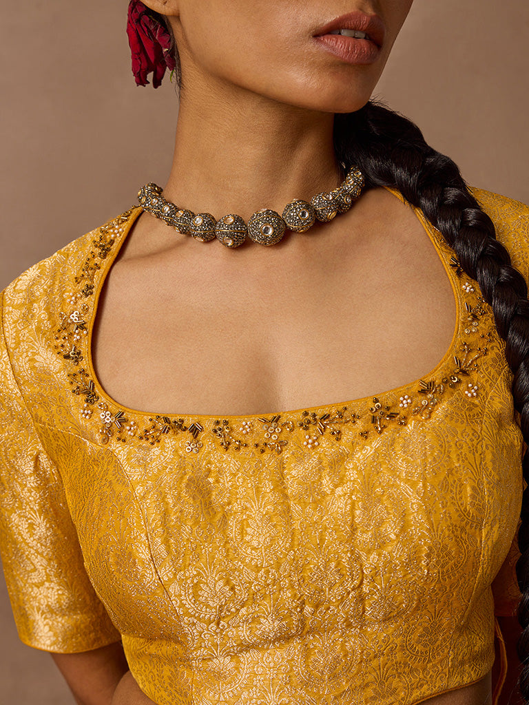 Brocade Mustard Blouse