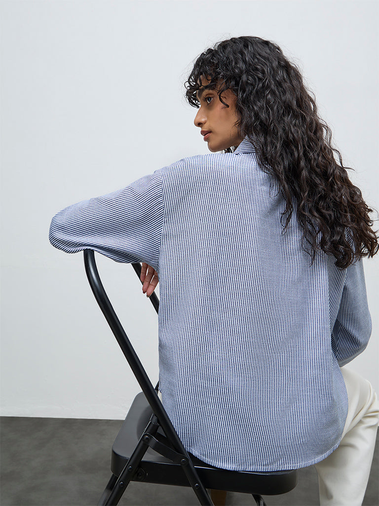 LOV Navy Stripe Shirt