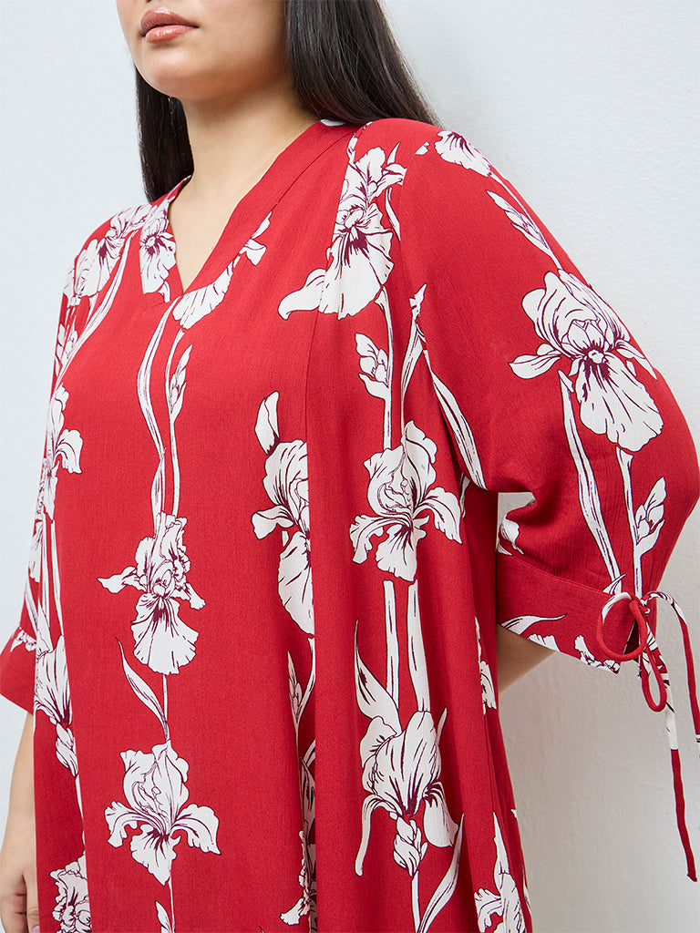 Gia Red Foliage Printed Blouse