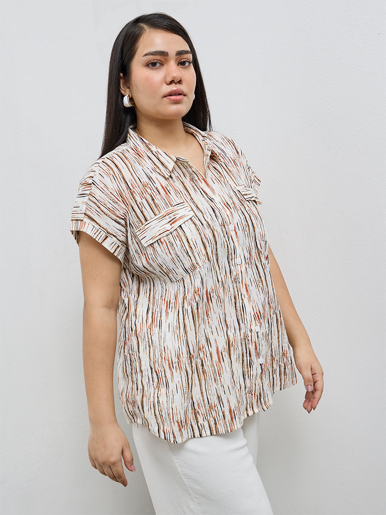 Gia Multicolour Abstract Printed Cotton Shirt