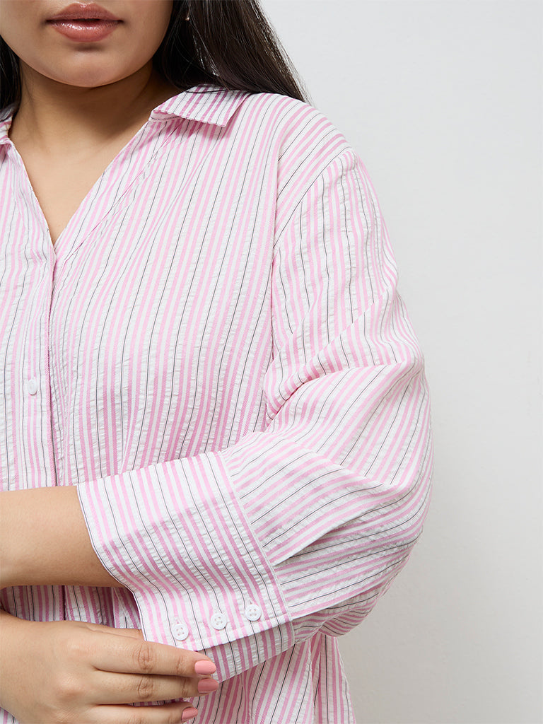 Gia Pink Striped Shirt