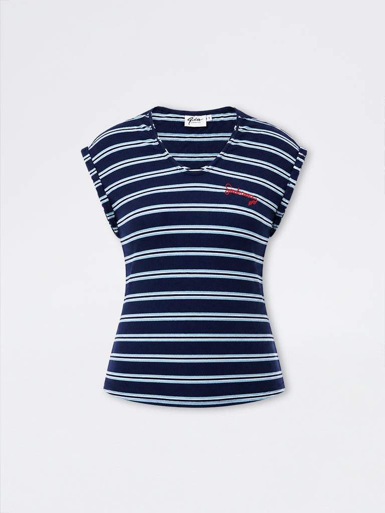Gia Navy Striped T-Shirt