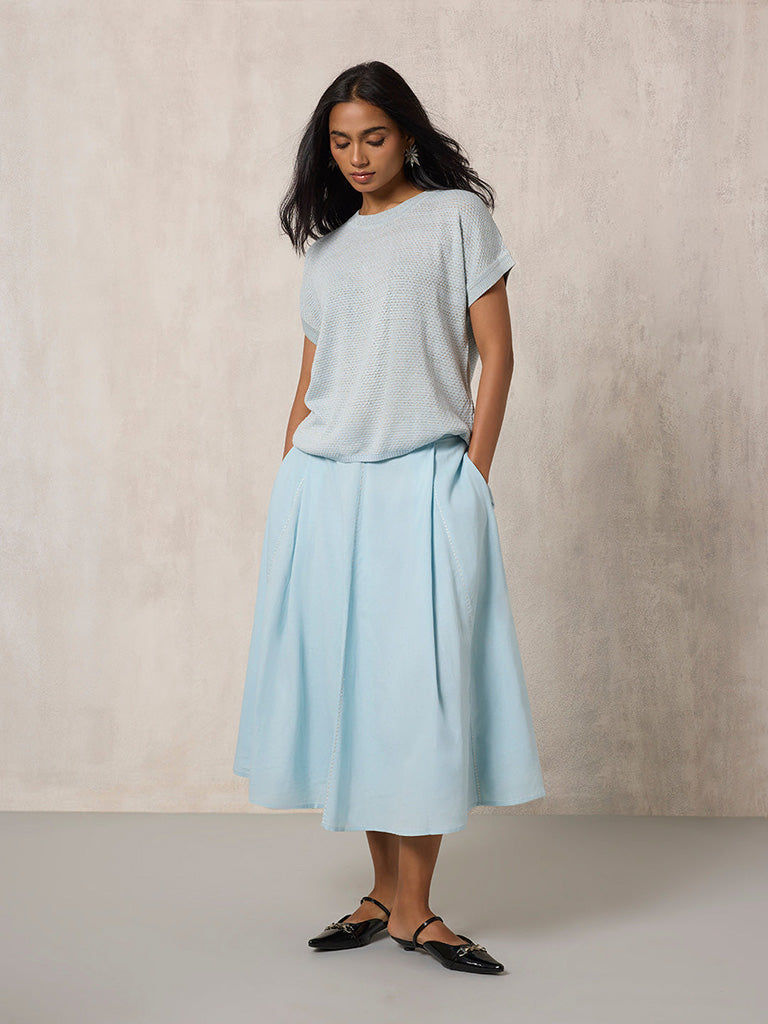 Samoh Knitted Light Blue T-Shirt
