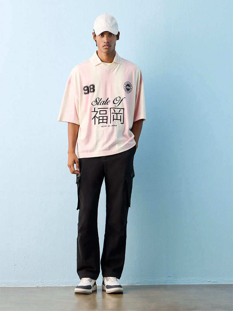 Nuon Black Relaxed-Fit Mid-Rise Cotton-Blend Cargo Pants