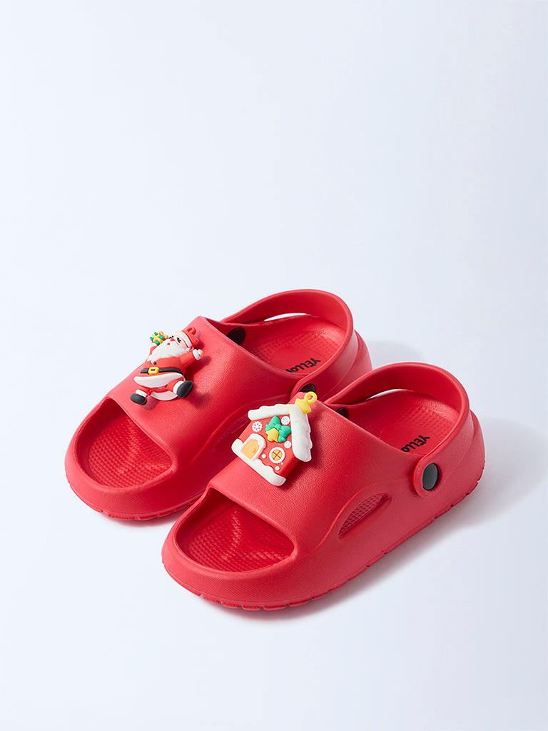 Yellow Red Holiday-Themed Clogs