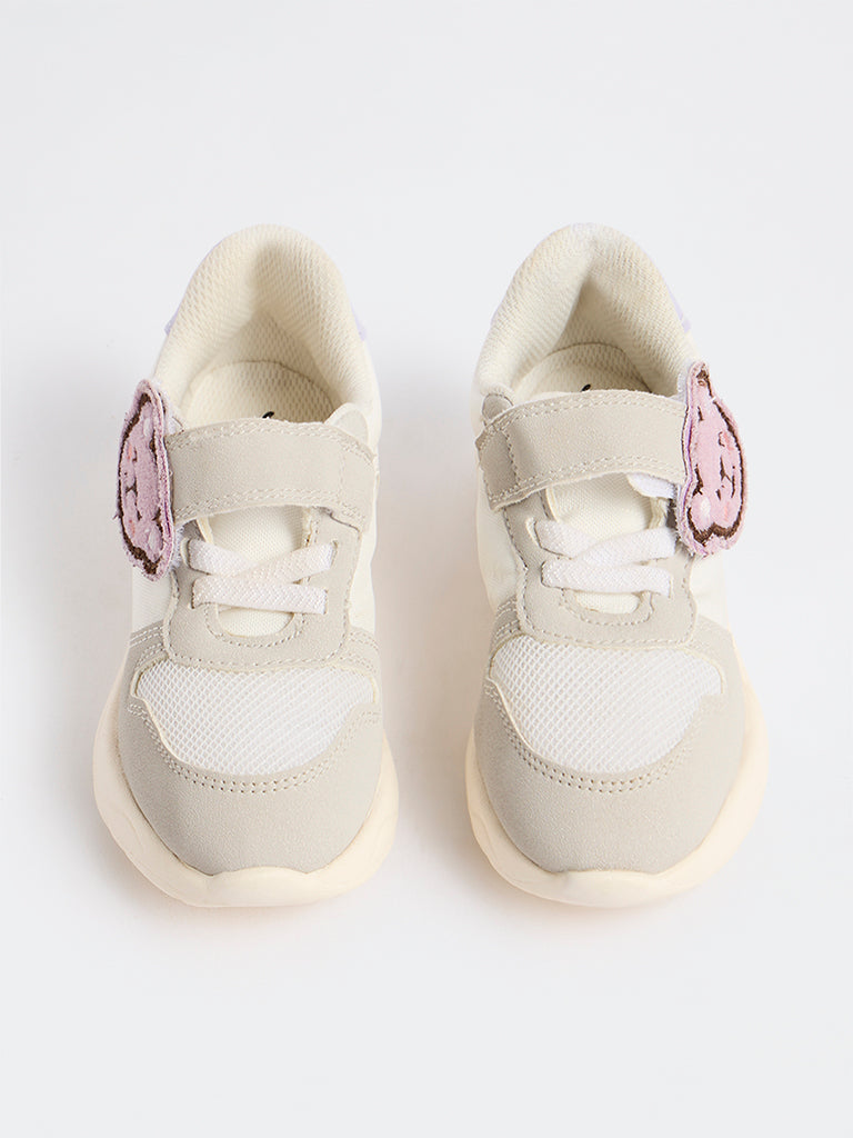 Yellow Grey Teddy-Detailed Sneakers