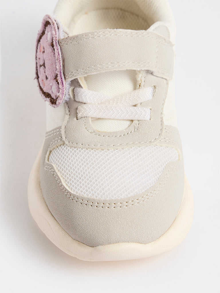 Yellow Grey Teddy-Detailed Sneakers