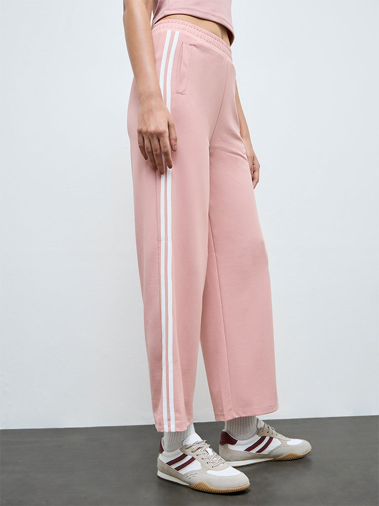 Nuoflexx Dusty Pink Striped Track Pants