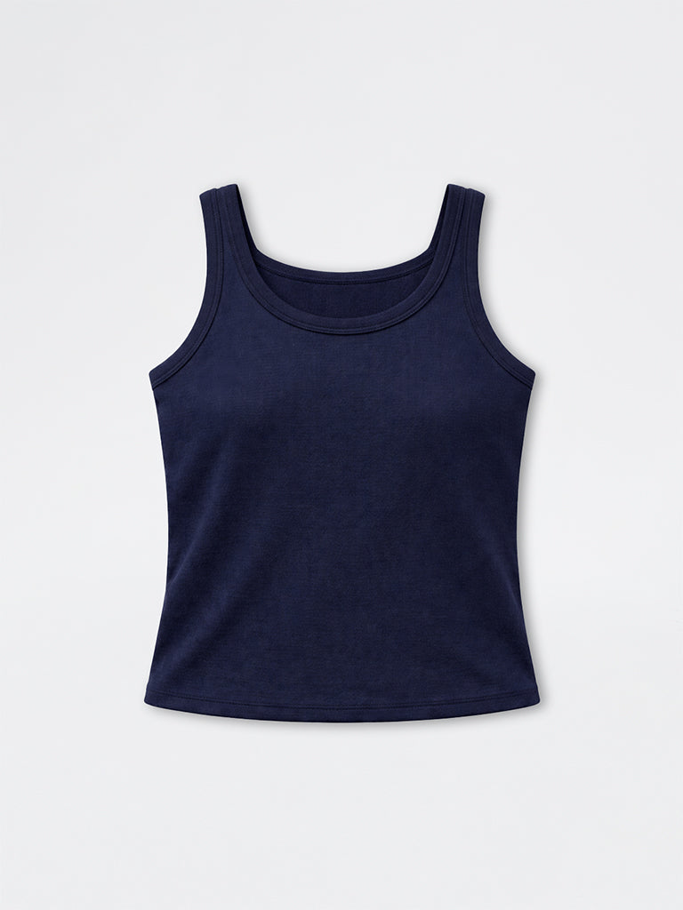 Nuoflexx Navy Textured Tank Top