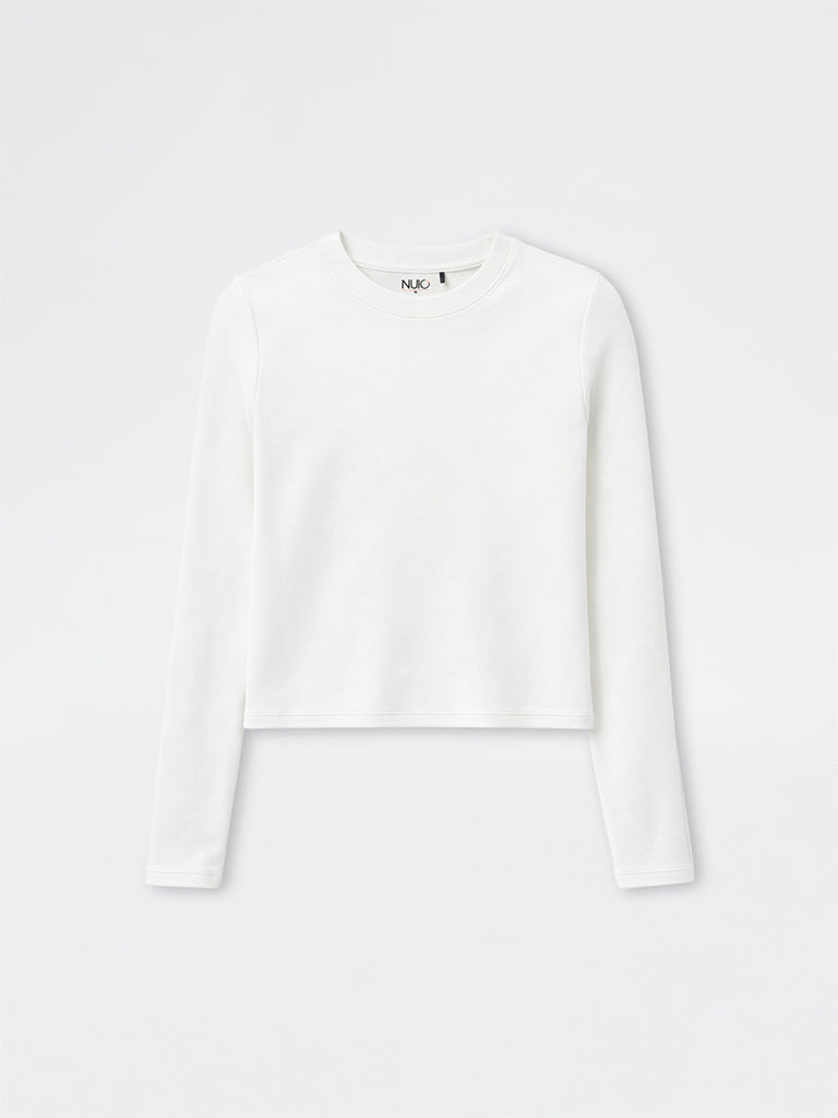 Nuoflexx Off-White Textured T-Shirt