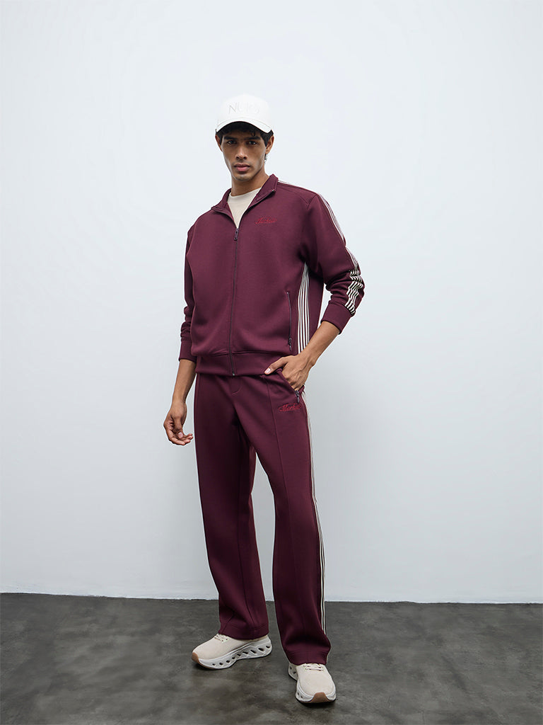 Nuoflexx Wine Striped Relaxed-Fit Jacket