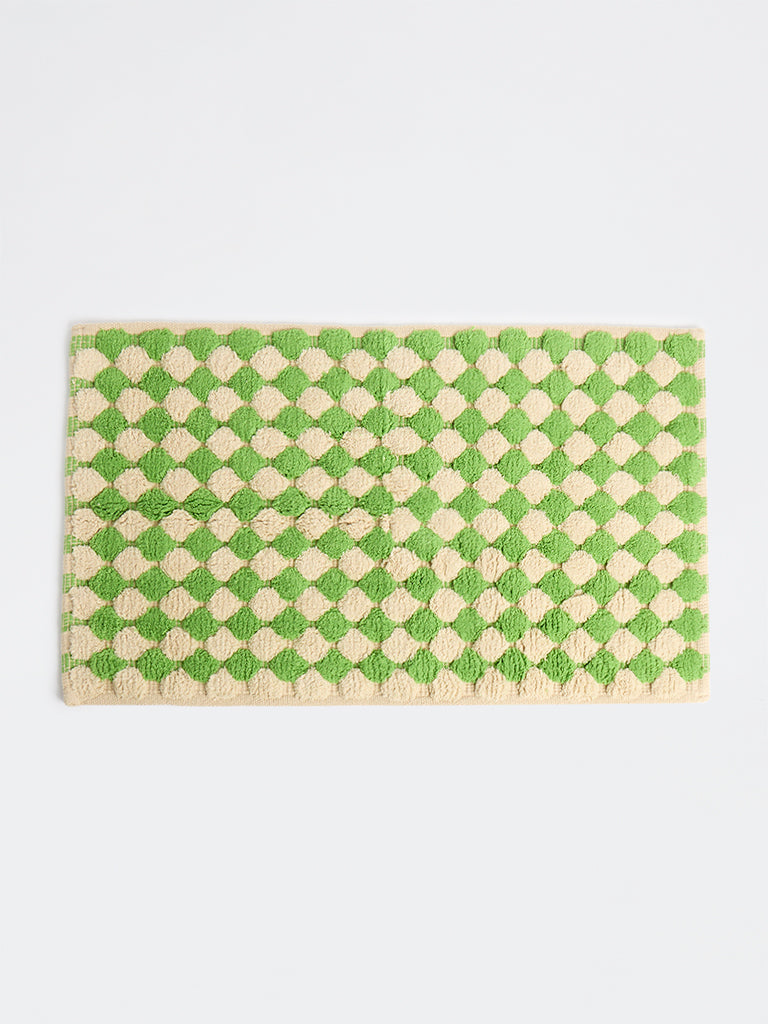 Westside Home Green Popcorn Textured Bathmat
