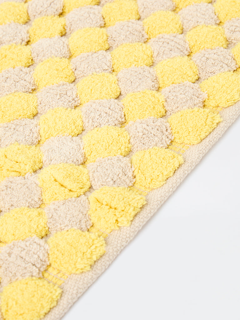 Westside Home Beige and Yellow Popcorn Bathmat